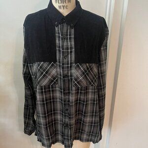 NWT O.N.S Men's Plaid Flannel and Corduroy Shirt Size Medium